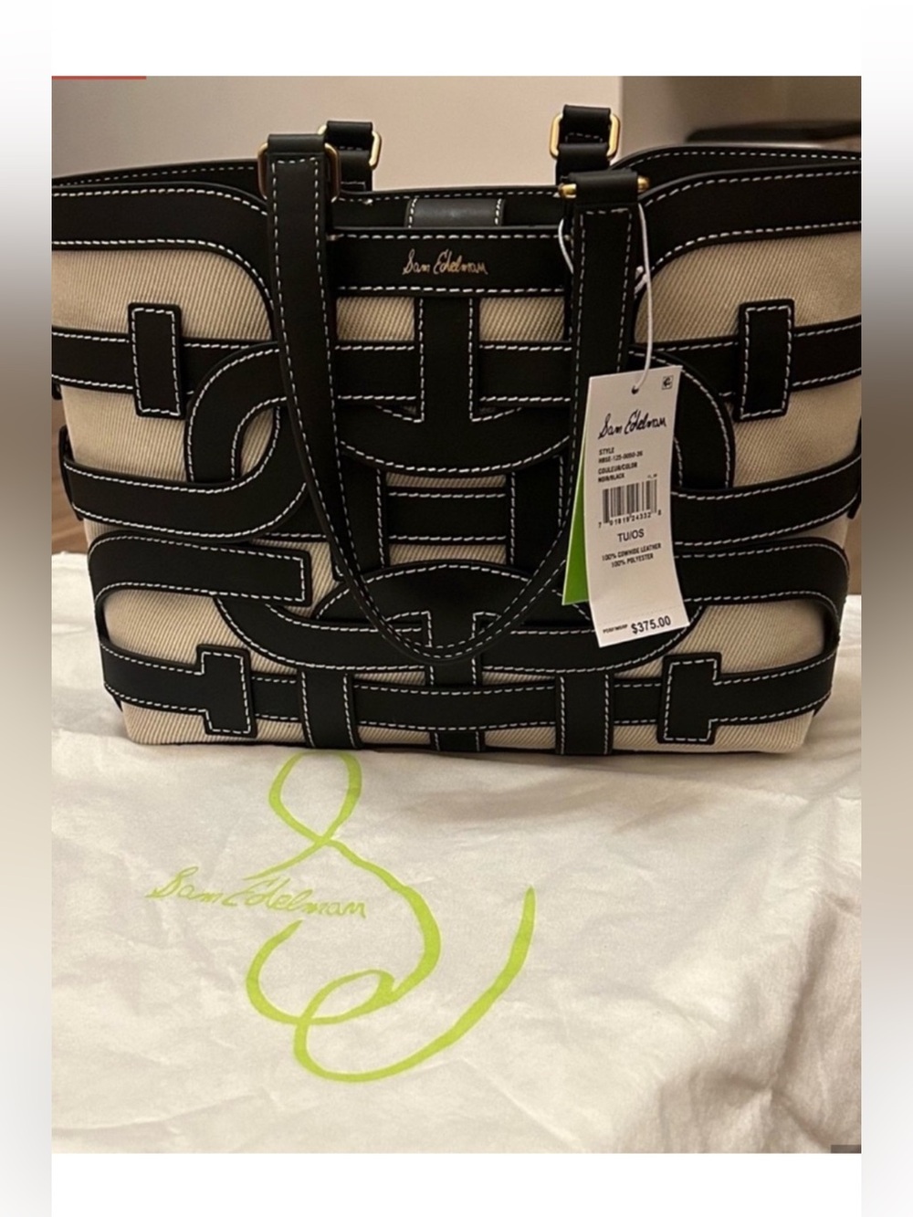Sam Edelman Black and Cream Tote